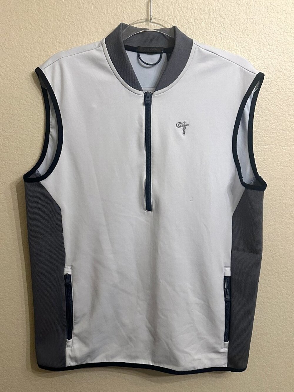 Greyson Light Blue/Gray Quarter-Zip Vest Vaquero Golf Club